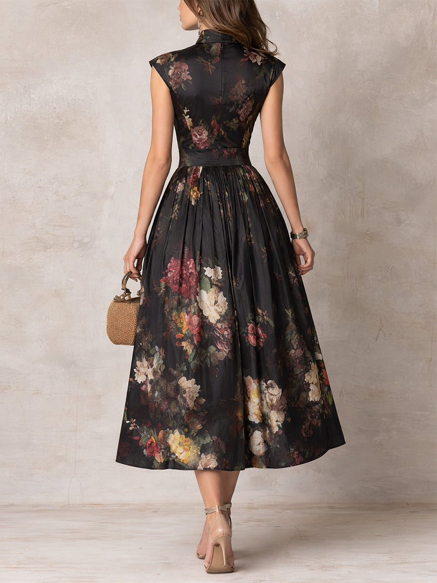 Violet Pleated Satin Midi Dress: Effortless Elegance for Any Occasion 2