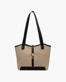 Women Canvas Handbag with Leather Details 2