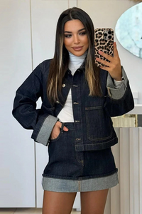 Women Denim Two Piece Set