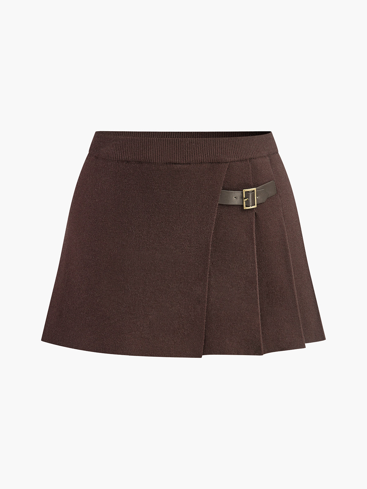 Women's Black Mini Skirt With Buckle 0