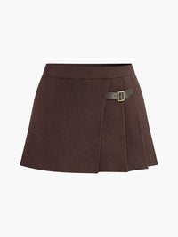 Women's Black Mini Skirt With Buckle