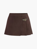 Women's Black Mini Skirt With Buckle 1