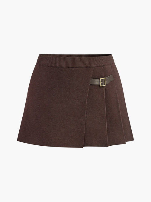 Women's Black Mini Skirt With Buckle 1