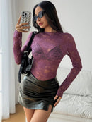 Women's Blouse - Cut Lace Fitted Design 10