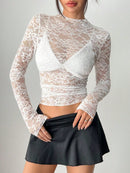 Women's Blouse - Cut Lace Fitted Design 7