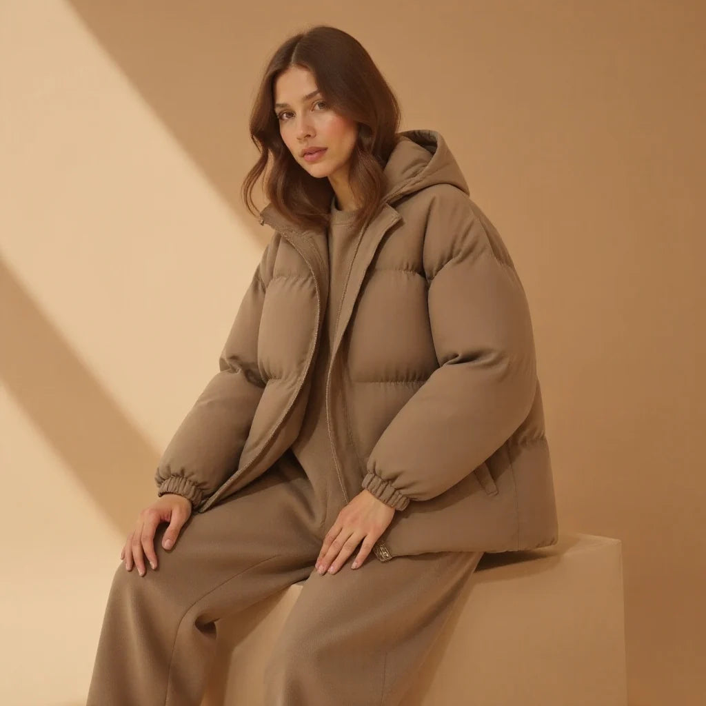 Women's Bomber Jacket High-Quality Fabric with Hood