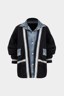 Women's Cardigan Denim Knit Hybrid 0