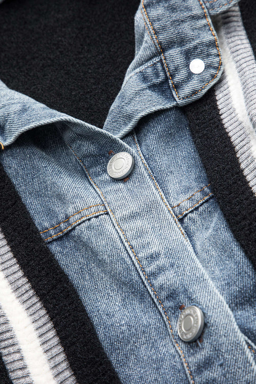 Women's Cardigan Denim Knit Hybrid 2