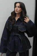 Women's Denim Two Piece Set Wide Leg 0