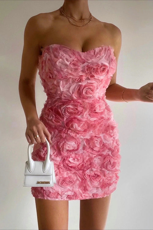 Women’s Dress Strapless Floral Summer 1