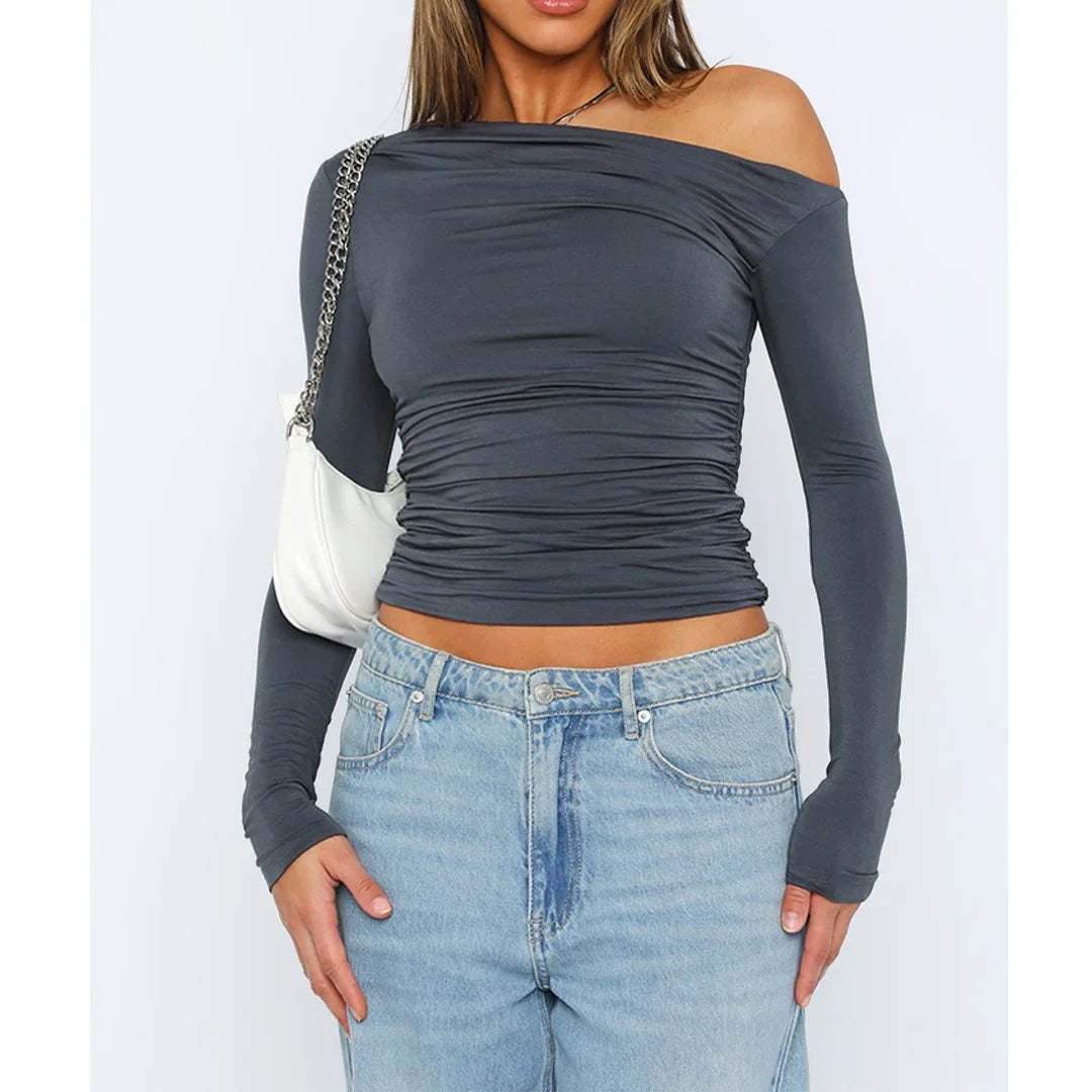 Women's Going Out Top with Twisted Long Sleeves 0