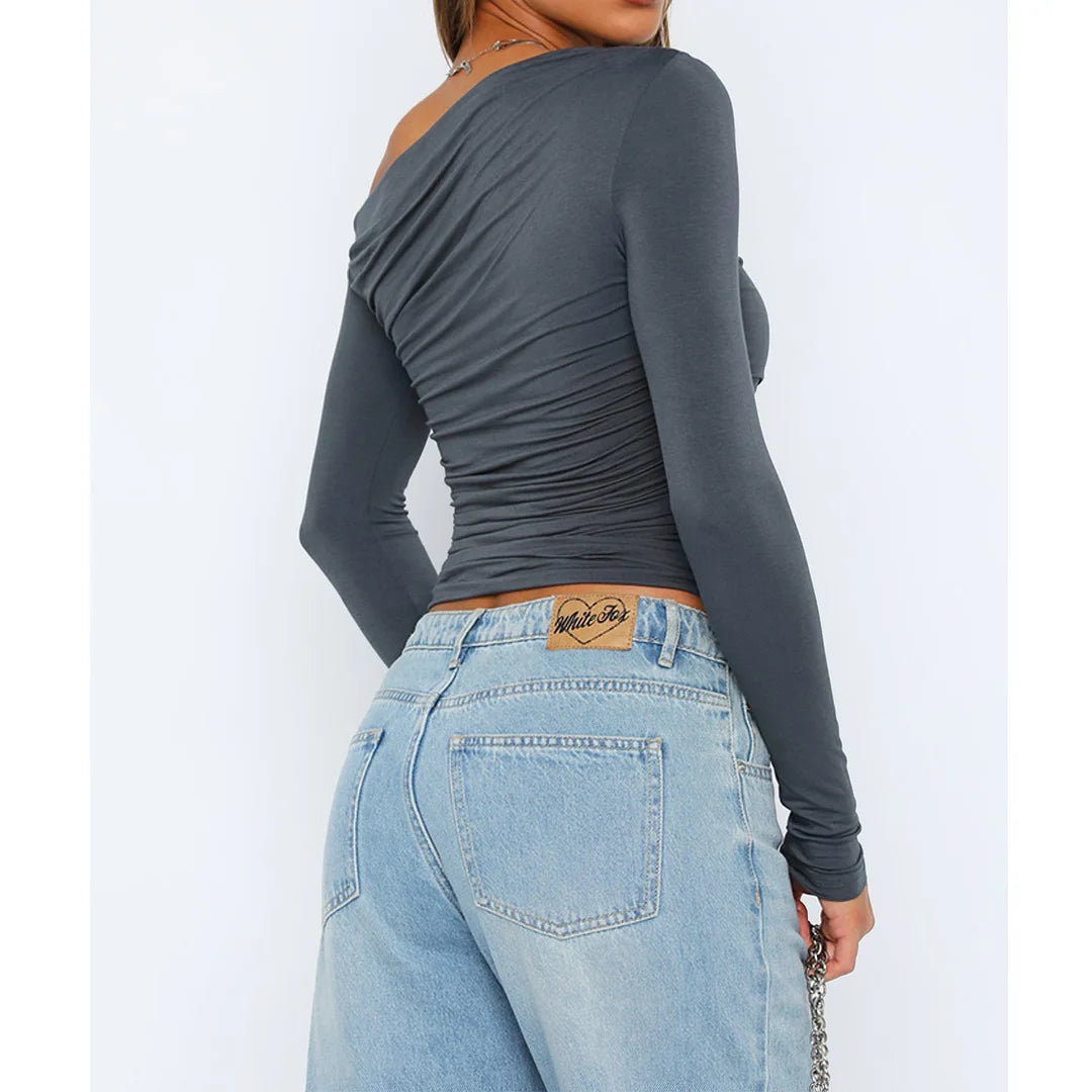 Women's Going Out Top with Twisted Long Sleeves 1