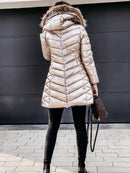Women's Insulated Jacket Down Fur Collar Slim Fit 1