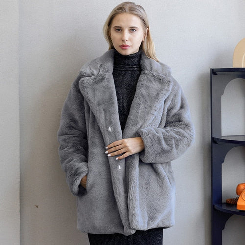 Women's Jacket Faux Fur Elegant Style 5