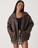 Women's Leather Jacket Oversized 0