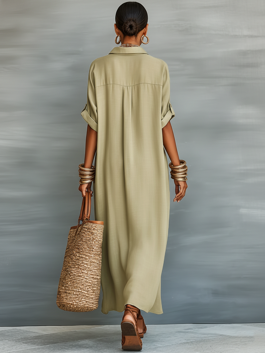 Women's Linen Blend Maxi Dress: Effortless Chic for Summer Outings