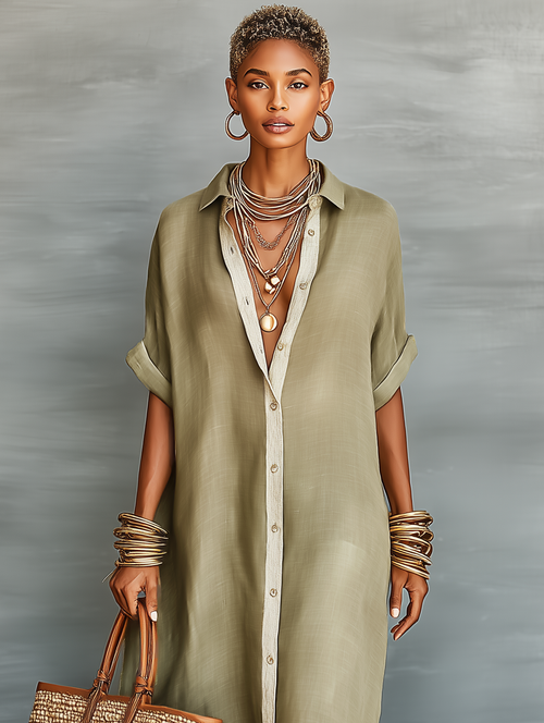 Women's Linen Blend Maxi Dress: Effortless Chic for Summer Outings 5