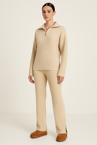 Women's Loungewear Set Luxe Comfort Wide-Leg Pants and Top