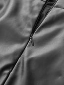 Women's Midi Dress Synthetic Leather Elegant With Slit 2