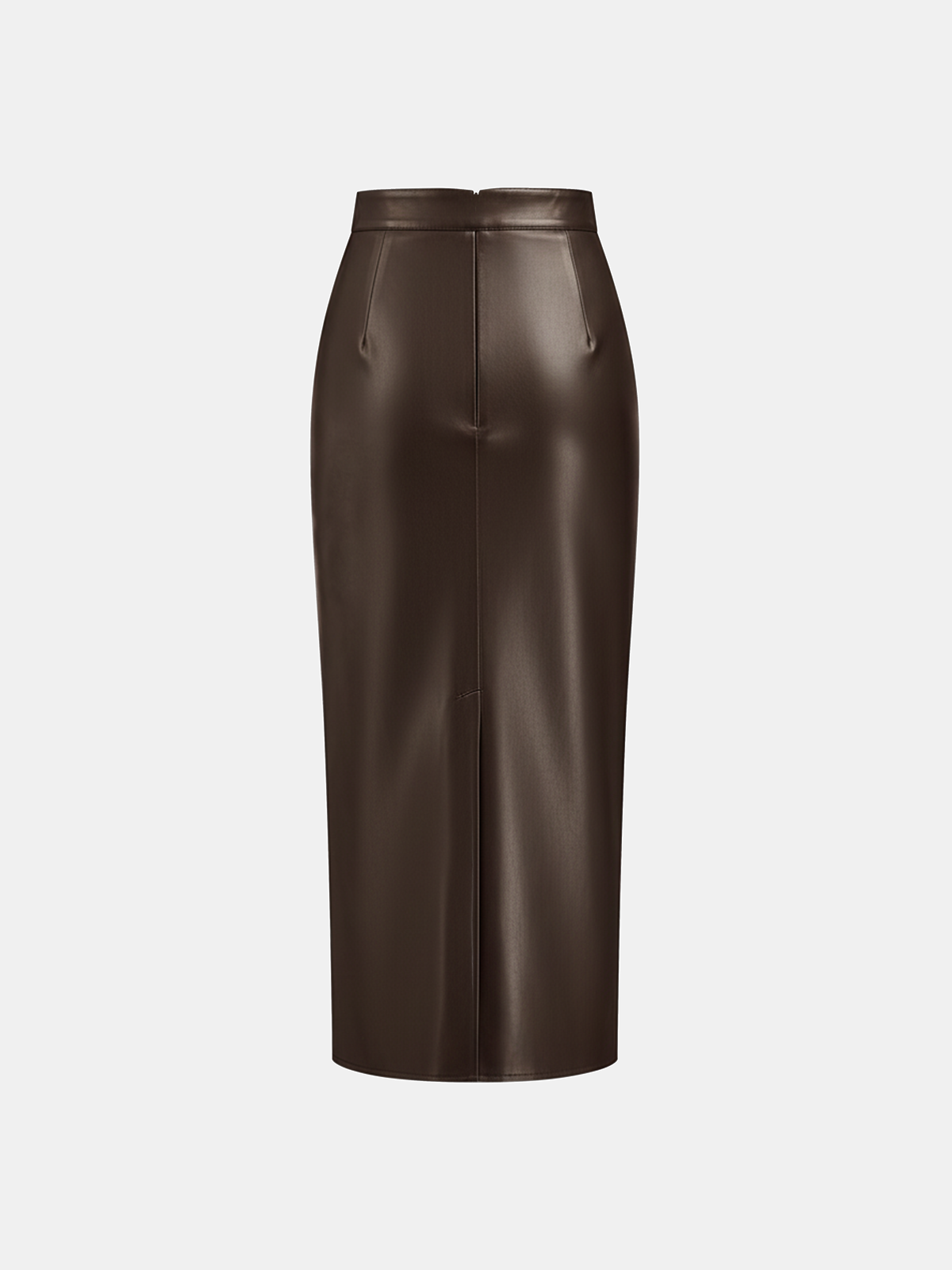 Women's Midi Dress Synthetic Leather Elegant With Slit 8