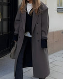 Women's Oversized Coat Elegant Cut Double Row Buttons 3