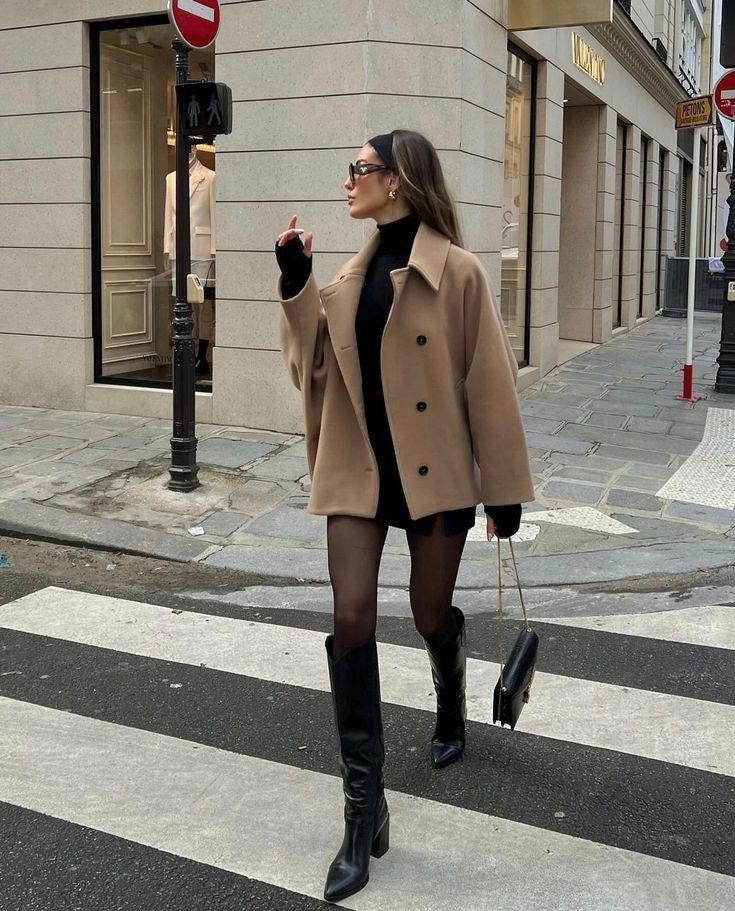 Women's Oversized Jacket Wool Blend Stylish 1