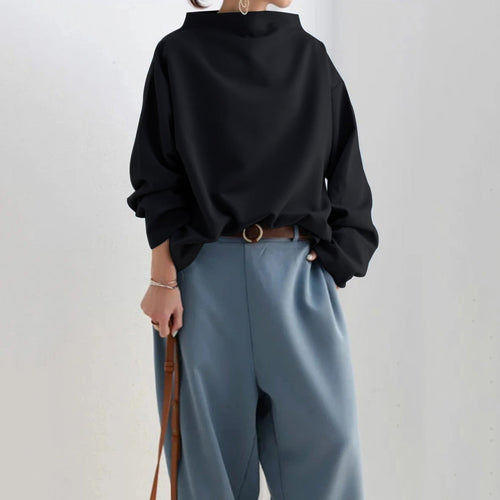 Women's Oversized Turtleneck Sweater Knit Casual Style 3