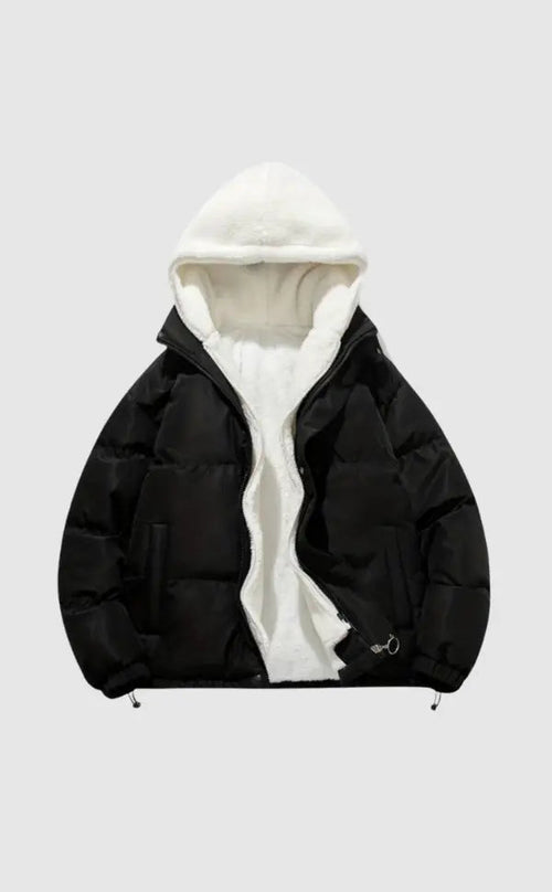 Women's Padded Puffer Jacket Quilted with Fleece Lining and Adjustable Hood 0