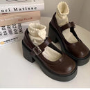 Women's Platform Shoes Retro Style Block Heel 1