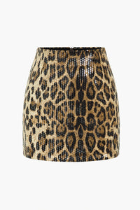 Women's Skirt High Waisted Leopard Print
