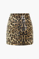 Women's Skirt High Waisted Leopard Print 1