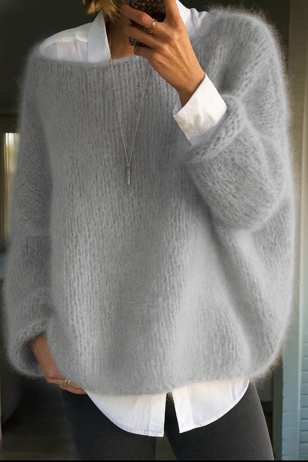 Women's Sweater Cotton Modern Fit with Refined Details