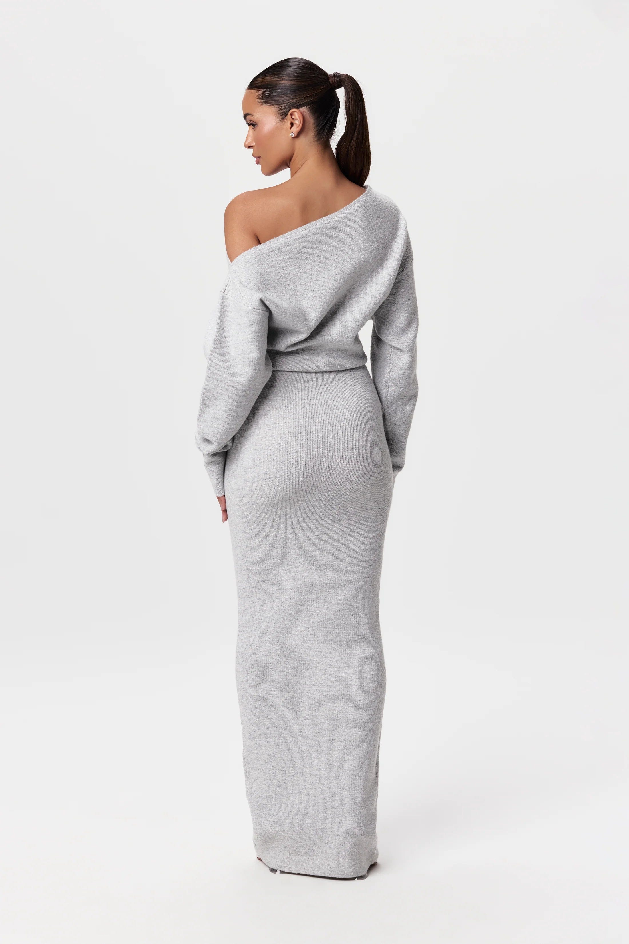 Women's Sweater Dress High Quality Fiber Drop Shoulder Style 4