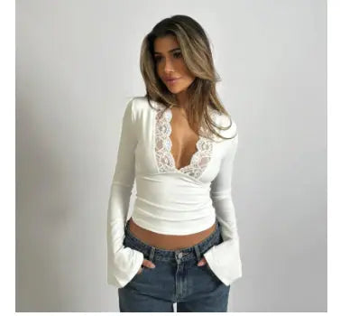 Women's T Shirt With Lace 6