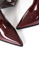 Women's Thigh High Boots in Burgundy Patent Leather 3