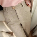 Women's Trousers Wool Blend Slim Fit 10