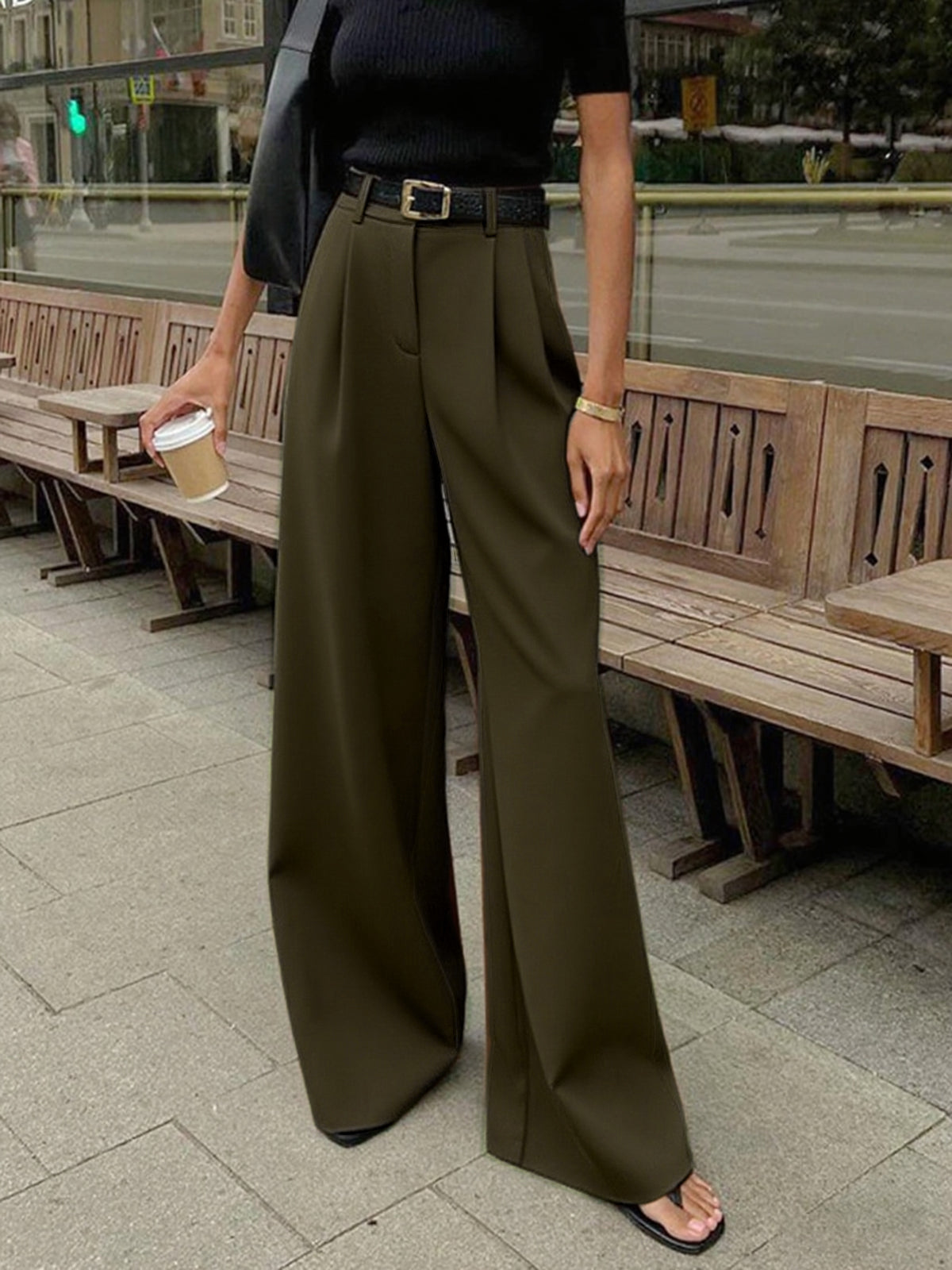 Women's Trousers Woven Fabric Regular Fit 13