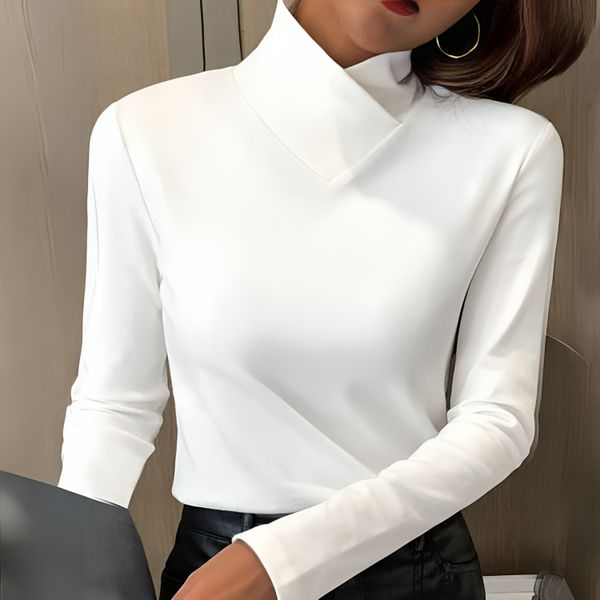 Women's Turtleneck T-Shirt Soft Fabric Chic Style