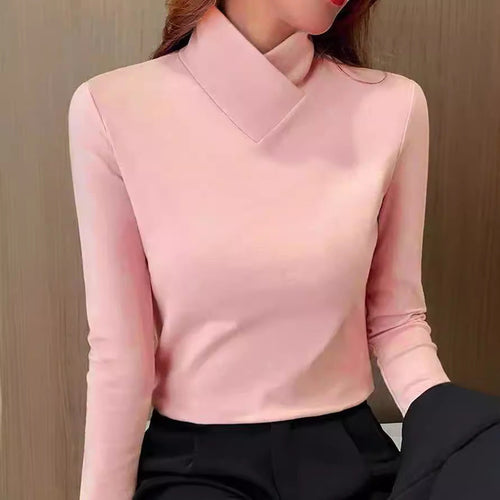 Women's Turtleneck T-Shirt Soft Fabric Chic Style 2