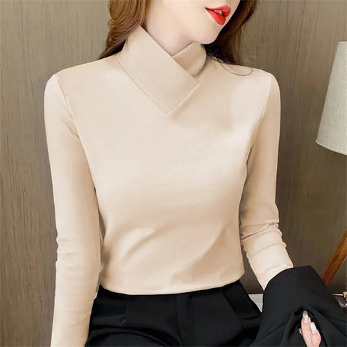 Women's Turtleneck T-Shirt Soft Fabric Chic Style 4