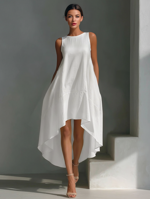 Women's White Linen Midi Dress: Effortless Summer Style for Every Occasion 0