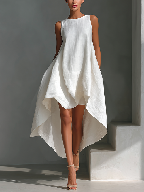 Women's White Linen Midi Dress: Effortless Summer Style for Every Occasion 1