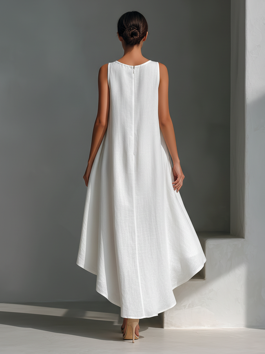 Women's White Linen Midi Dress: Effortless Summer Style for Every Occasion 8