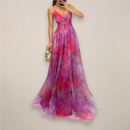 Women’s Floral Maxi Dress – Adjustable Back Tie – Lightweight Fabric – Romantic Print – Day-to-Night Versatility