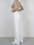 Women’s High-Waisted Straight Leg Trousers – Tailored, Centre Crease