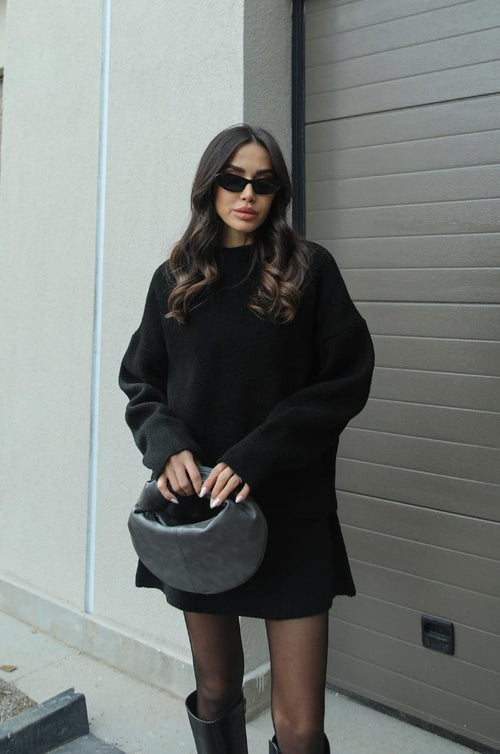 Women’s Knitted Sweater & Skirt Set – Long Sleeve, Mini, Co-Ord