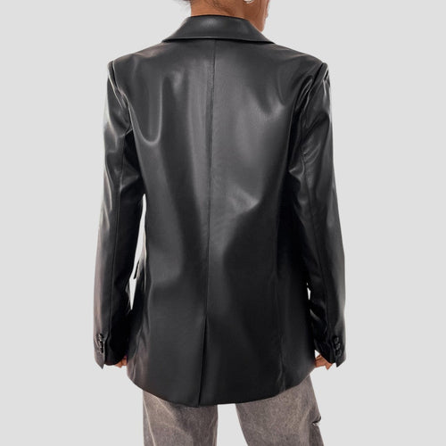 Women’s Oversized Black Blazer Jacket – Relaxed Fit