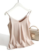 Women’s Satin Cami Top – Sleeveless Minimalist Fit with Adjustable Straps
