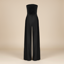 Women’s Strapless Wide-Leg Jumpsuit – Structured Bodice with Elegant Flowing Silhouette