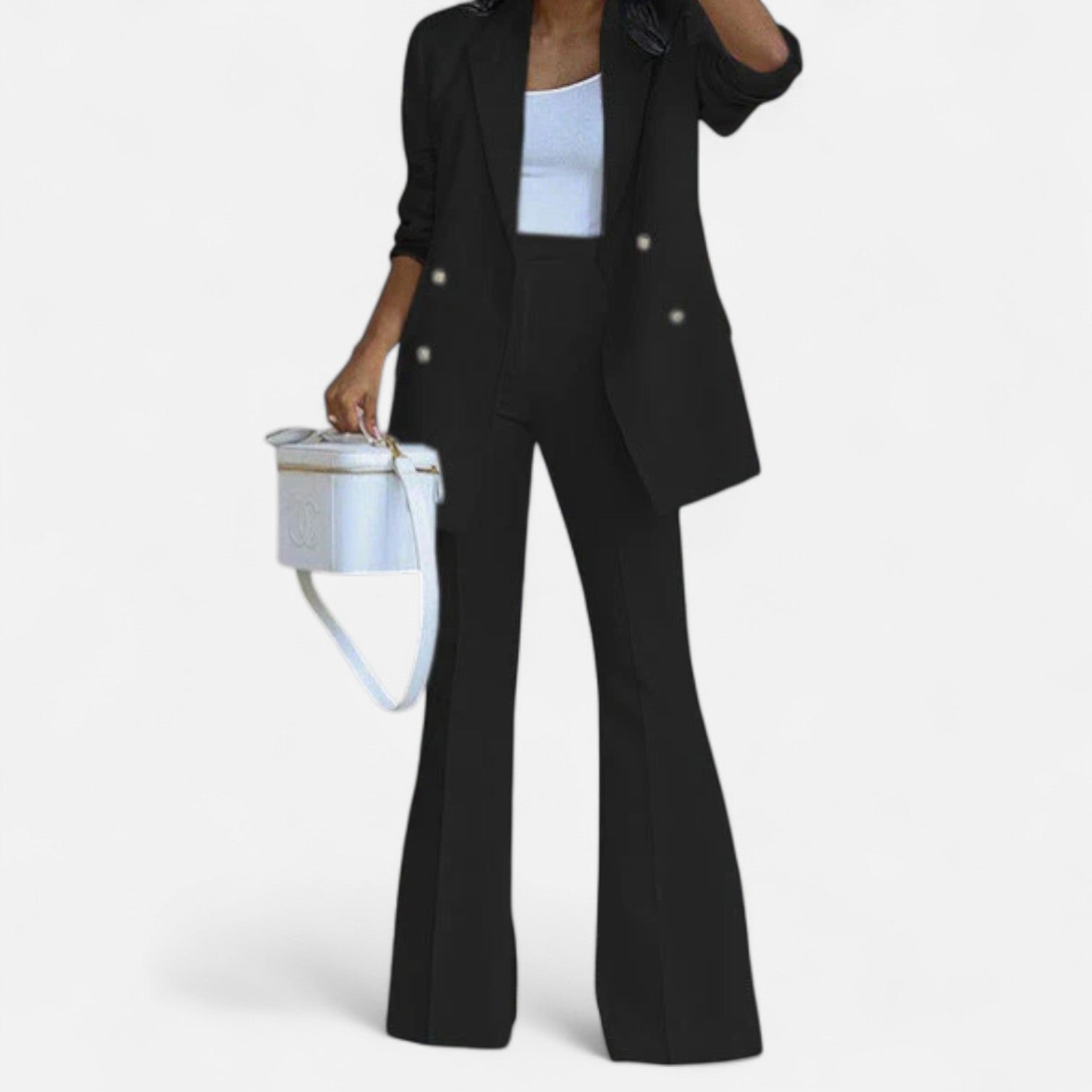 Women’s Tailored Blazer Trouser Set – Two-Piece Suit for Formal and Evening Elegance